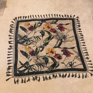 Chico's large silk/rayon beaded scarf